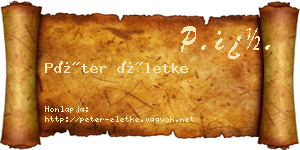 Péter Életke névjegykártya